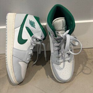 NWOT - Green, Grey and White Boys Nike Jordans